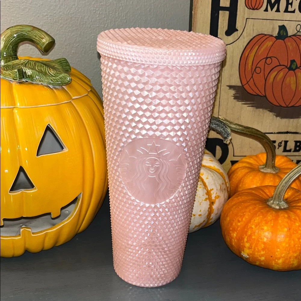 Starbucks 2024 24oz Summer Pink Pearl Bling Tumbler EUC